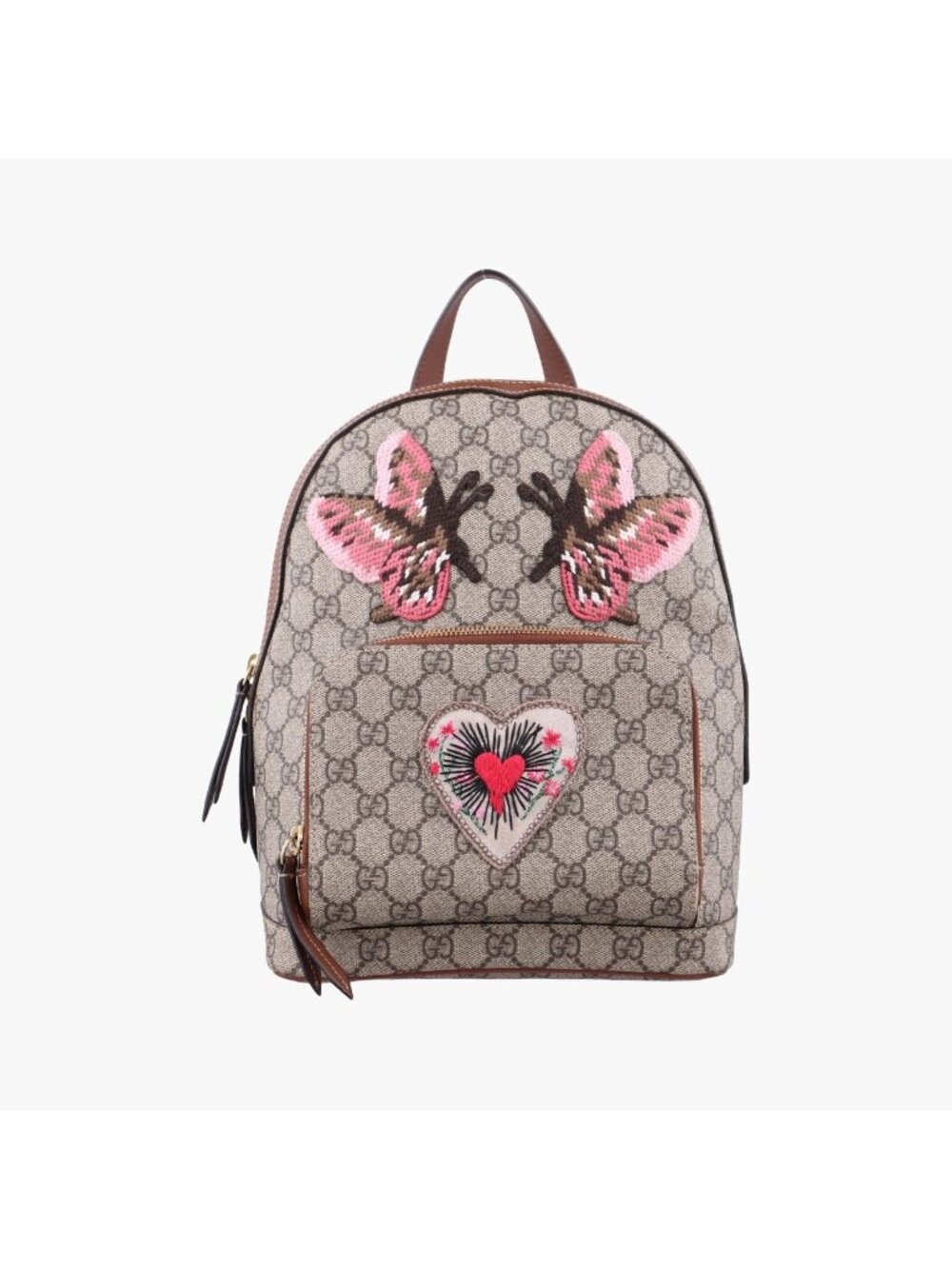 Gucci GG Supreme Tian Beige Multicolor Leather Backpack
